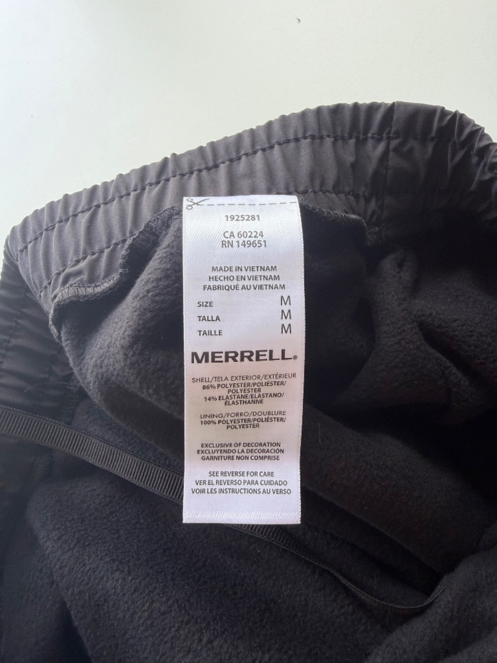 Merrell Womens Fleece Lined Black Jogger Pants Medium - Picture 4 of 7